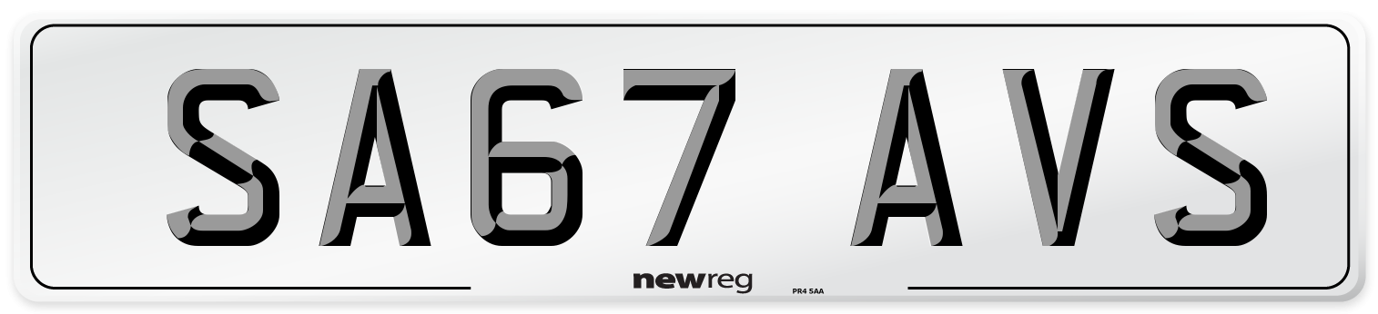 SA67 AVS Number Plate from New Reg
